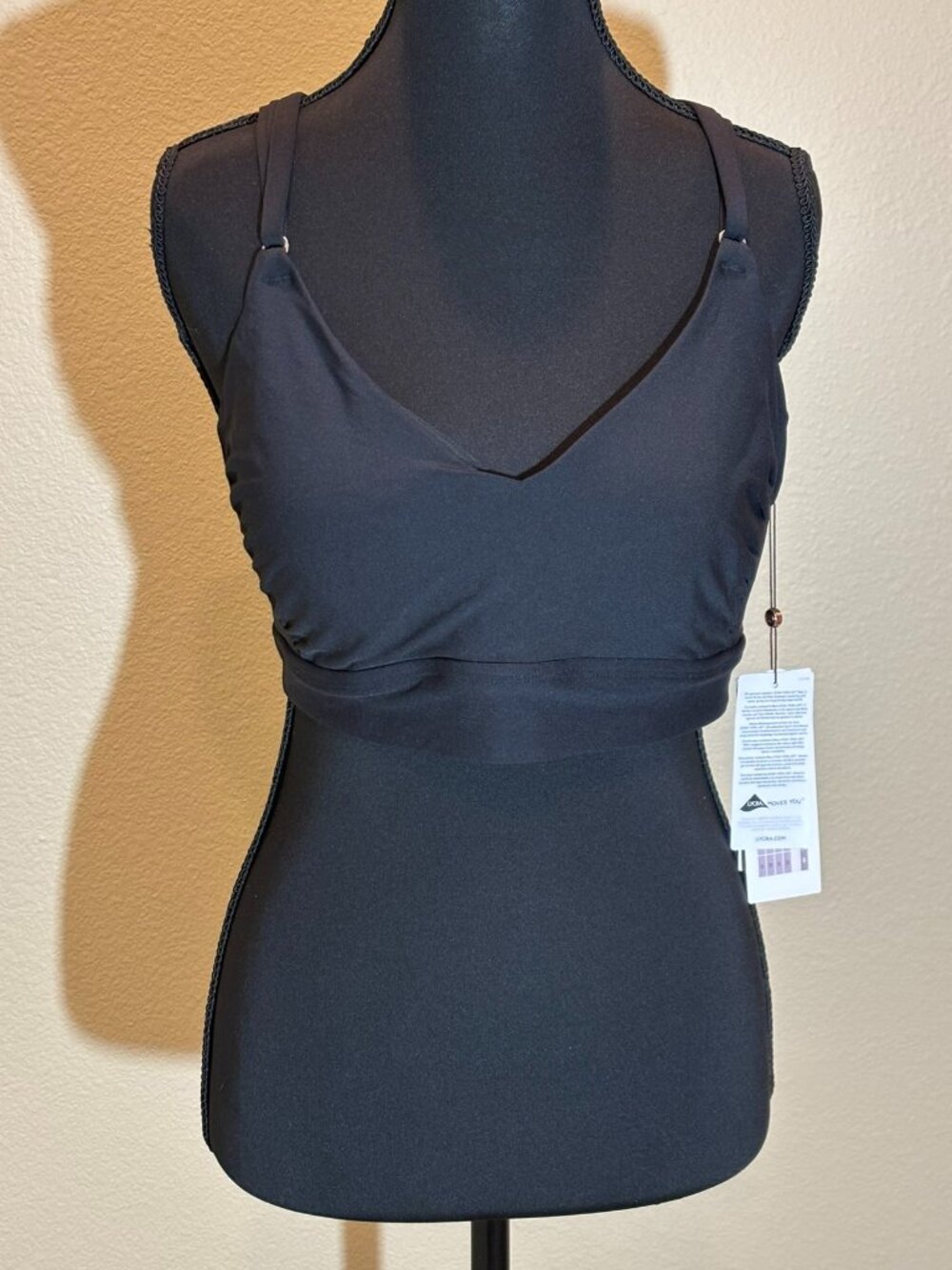 NWT Calia Swim Collection Strappy Back Black Bikini Top